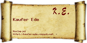 Kaufer Ede névjegykártya